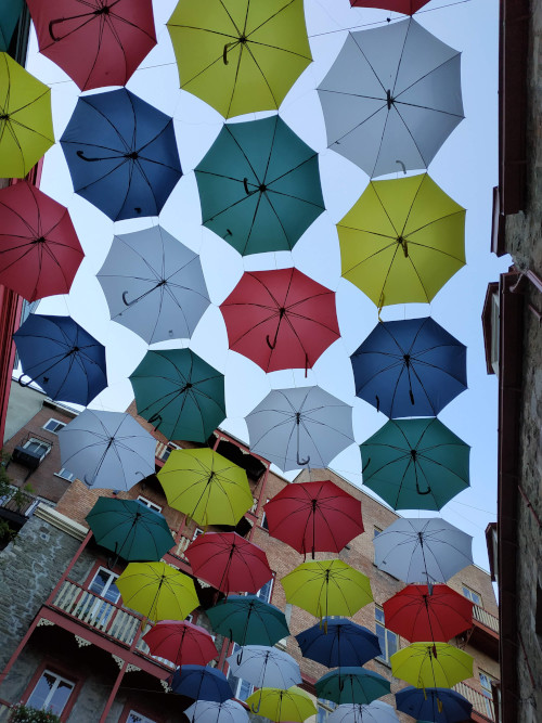 Toit de parapluie dans le vieux Québec