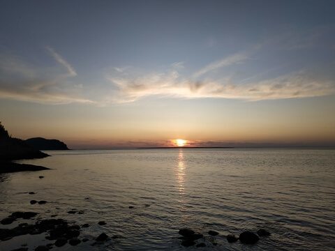 Coucher de soleil pres de l'île du massacre